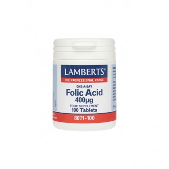 Lamberts Folic Acid 400mcg 100tabs | Συμπλήρωμα Διατροφής Φυλλικό Οξύ 